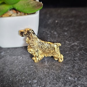 COCKER SPANIEL BROOCH Dog For Jackets And Scarves In 24k Gold Plating, Perfect As A Pet Memorial Keepsake And Gift For Dog Lovers