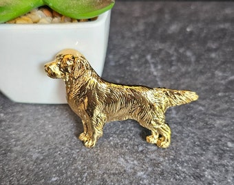 GOLDEN RETRIEVER BROOCH Gift For Golden Retriever Dog Enthusiast Lovers  - Adorable Gold Plated Dog Pin Brooch Available In Two Finishes