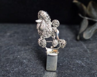 Poodle Continental number holder, Continental Poodle, brooch or dog show ring clip, show clip Poodle, Exhibitor ring number clips