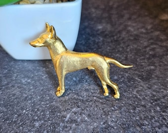 ENGLISH TOY BROOCH Dog Made From 24k Yellow Gold Plated Brooch-Dog Brooch Pin For Scarf And Jacket-Gift For God Lovers