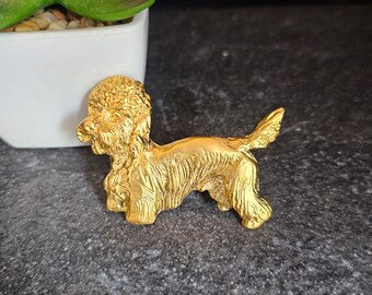 DANDIE DINMONT Terrier BROOCH Great For Jacket Or Scarf - 24k Yellow Gold And Silver Plated Pet Brooch For Any Dandie Lover