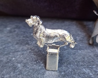 DACHSHUND Wire Hair NUMBER HOLDER Brooch Or Dog Show Ring Clip For Exhibitors In Silver And Gold Finishes, Gift Wrapping Available