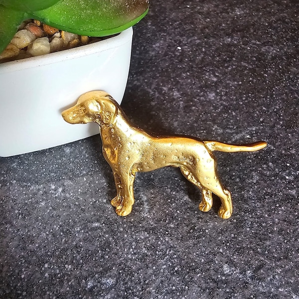 Dalmatian Brooch Dog 24k Yellow Gold Plated Brooch Dog, Dalmatian