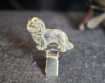 CAVALIER KING Charles number holder - brooch or dog show ring CLIP - Gold Plated Pewter Show Clip for Dog Lovers and Dog Show Enthusiasts