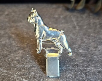 BOSTON TERRIER Number Holder BROOCH Or Dog Show Ring Clip, Gold Plated Pewter Pin, Pet Memorial Jewelry, Boston Terrier Gifts
