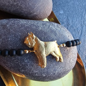 Prachtige Bouvier des Flandres-armband - subtiel gedetailleerde, vergulde sieraden