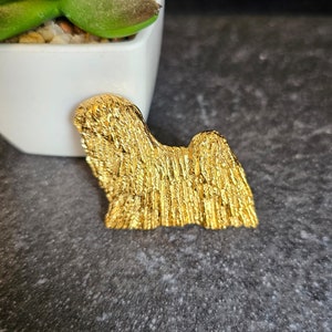 Custom PULI DOG BROOCH In 24k Yellow Gold Plated – Dog Brooch Pin For Scarf And Jacket Perfect Gift For Dog Lovers