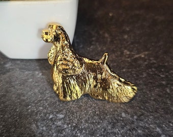 AMERICAN COCKER Spaniel BROOCH With 24k Gold Plating – Dog Brooch Pin For Scarf Or Jacket - Elegant Pet Memorial Jewelry For Dog Lovers