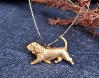 Basset Hound Detailed Necklace, Basset Hound pendant, dog jewelry,  Handcrafted Statement Piece for Dog Lovers