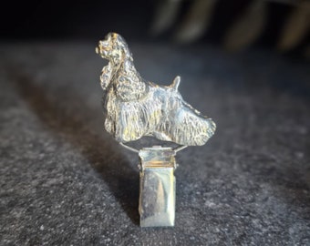 American COCKER NUMBER HOLDER Brooch, Gold Plated Dog Show Clip - Gift For Dog Lovers, Ideal Pin For Sweaters And Jackets