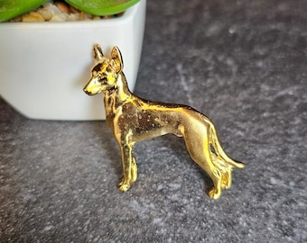 IBIZAN HOUND Dog BROOCH Made With Pewter 24k Yellow Gold Plated-Dog Brooch Pin For Scarf Or Jacket-Perfect Gift For Pet Lovers