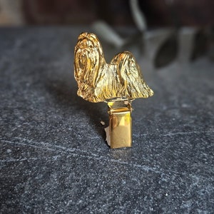 Vergoldeter SHIH TZU Nummernhalter Brosche Oder Zeigen CLIP - Haustier-Memorial-Schmuck für Hundeliebhaber - Zinn Zeigen-Pullover-Clip Geschenk