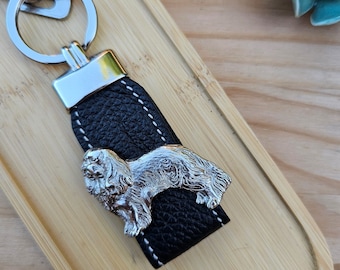 KING CHARLES Spaniel KEYCHAIN - Silver-Plated Pewter Dog Breed Keyring - Perfect Gift For Dog Lovers And Pet Owners – Pet Memorial Keepsake