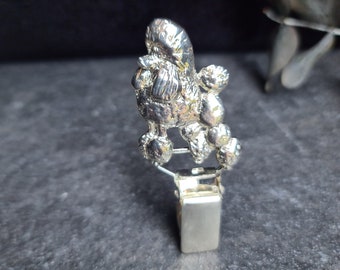Gold Plated POODLE NUMBER HOLDER Brooch –Unique Dog Show Ring Clip In Silver And Gold Finishes - Elegant Pet Memorial Jewelry For Dog Lover