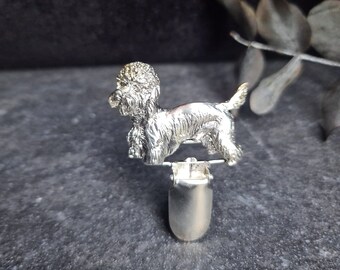 DANDIE DINMONT Dog Show Number Holder CLIP And Brooch In Gold Or Silver – Thoughtful Gift For Dog Lovers, Pet Memorial Unique Sweater Clip