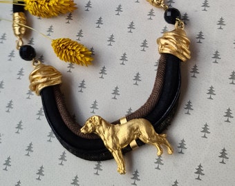 Rhodesian dog Chocker, Chocker dog pedant, Black and gold chocker, women chocker, chocker fot dog lovers, women necklace