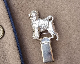 PORTUGUESE Water Dog NUMBER HOLDER Brooch – Elegant Dog Show Ring Clip – Pet Memorial Gift For Dog Lovers – Gift Wrapping Available