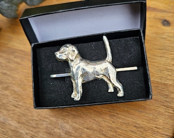 Silver Plated BEAGLE TIE CLIPFor Men– Unique Tie Bar Made FromPewter - Stylish Gift For Dog Lovers AndDads - Secure Fit For Neckties