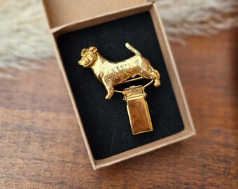 Jack RUSSELL NUMBER HOLDER Brooch, Dog Show Exhibitor Clip In 3 Finishes - Jack Russell Dog Show Accessory – Gift Wrapping Available