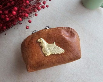 American Cocker coin curse, cocker purse, coin purse vegan leather