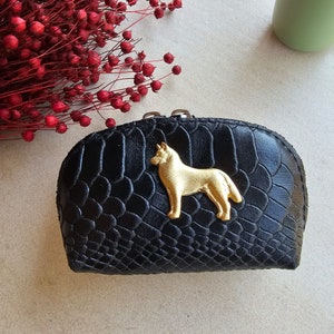 Siberian Husky coin curse, siberian husky purse, coin purse vegan leather