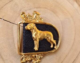 Golden Plated Rhodesian Ridgeback Belt Buckle - Handmade Dog  display picture 3