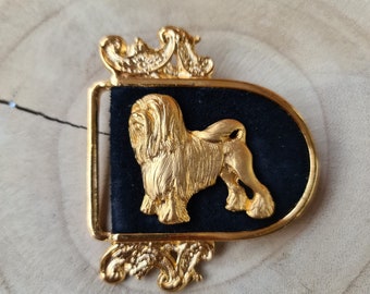 Lowchen Dog Motif on Buckle, Belt buckle, Lowchen art deco, Black Friday