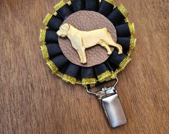 Handmade Rottweiler Rosette Number Holder for Dog Show Events - Dog Tag Holder