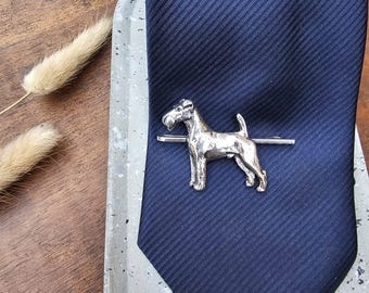 IRISH TERRIER Tie CLIP– Pewter Dog Lover Necktie Bar -Unique Gift ForIrish Terrier Fans, Wedding, Christmas, Fathers Day Accessory