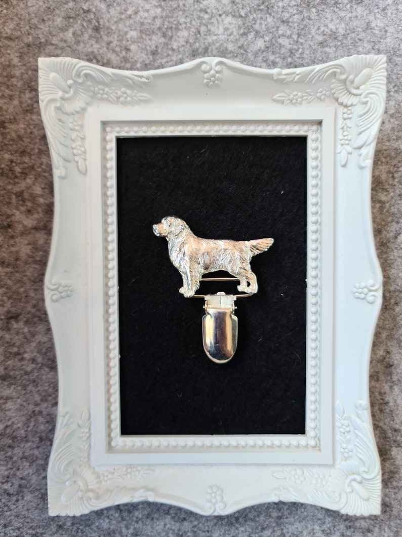 Golden Retriever number holder, brooch or dog show ring clip, show clip Golden Retriever, Exhibitor ring number clips image 7