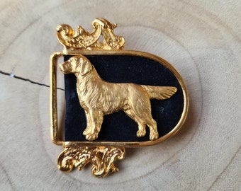 Flat coated Dog Motif on Buckle, Belt buckle, Flat coated art deco, Black Friday