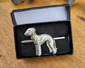 Bedlington Terrier Tie Clip ForDog Lovers – Pewter Tie Bar, Stylish Gift For Men, Groomsmen Accessory, Durable And Elegant Design