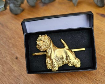 West Highland White TERRIER TIE CLIP For Men - Pewter Silver Plated Dog Tie Bar Gift For Dog Lovers, Fathers Day Gift, Groomsmen Accessory