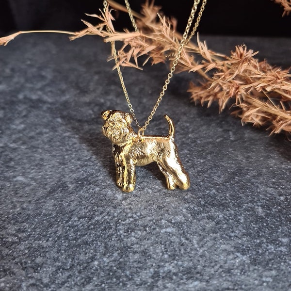 Realistic Brussels Griffon Necklace - Intricately Detailed Dog Pendant - Handcrafted Jewelry