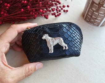 Irish wolfhound coin curse, Irish wolfhound purse, coin purse vegan leather