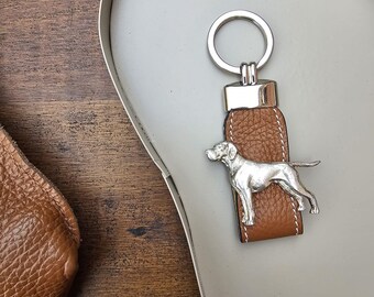 POINTER DOG KEYCHAIN - Silver-Plated Pewter Dog Breed Keyring- Perfect Gift ForPointer Owner Or Enthusiasts– Gift Wrapping Available