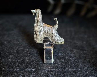 Afghan HOUND NUMBER HOLDER Brooch – Gold Plated Dog Show Ring Clip – Pet Memorial Jewelry – Perfect Gift For Dog Lovers And Exhibitors