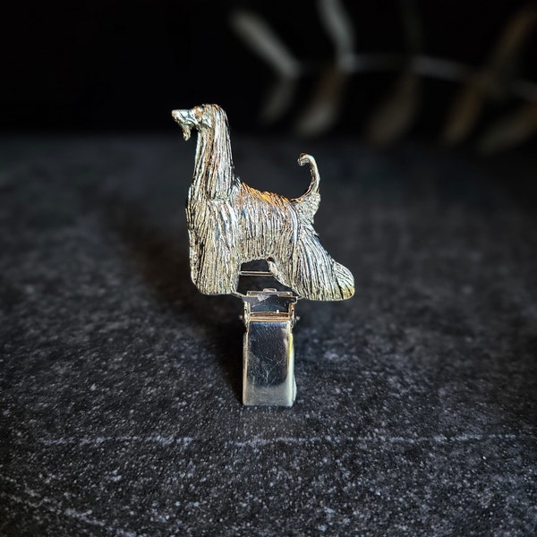 Afghan Hound number holder, brooch or dog show ring clip, show clip Afghan Hound, Exhibitor ring number clips