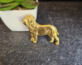 24k Yellow Gold Plated Pewter NEAPOLITAN MASTIFF Dog BROOCH – Perfect Gift For Dog Lover - Brooch Pin For Jacket Or Scarf In Two Finishes