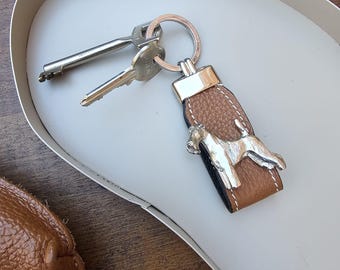 FOX TERRIER KEYCHAIN - Silver Plated Pewter Dog Breed Keyring - Gift For Dog Lovers - Unique Animal Accessory - Gift Wrapping Available