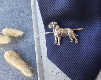 BULLMASTIFF TIE CLIP For Men –Pewter Dog Breed Tie Bar, Unique Gift ForDog Lovers, Groomsmen, Fathers Day, Formal And Business Wear
