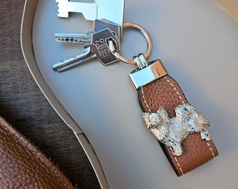 Long Hair CHIHUAHUA KEYCHAIN – Dog Breed Pewter Keyring In 2 Finishes, Perfect Gift For Dog Lovers And Enthusiasts – Gift Wrapping Available