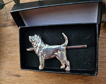 Silver Plated BLOODHOUND TIE CLIP For Men – Pewter Dog Tie Bar - Unique Fathers Day Gift For Dog Lovers– Stylish And Secure Tie Accessory