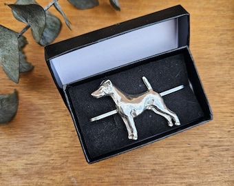 Smooth Fox TERRIER TIE CLIP For Men – Silver Plated Pewter Dog Tie Bar -Unique Gift ForDog Lovers, Wedding AndFormal Necktie Accessory