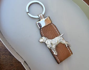 German Pointer Keychain, Handmade German Pointer wirehaired, Dog breeds keychains, German Pointer wirehaired Keyring
