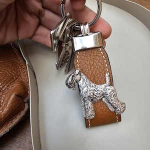 KERRY BLUE Terrier KEYCHAIN – Silver-Plated Dog Keyring - Pet Gift For Dog Lovers- Unique Dog Breed Accessory – Gift Wrapping Available