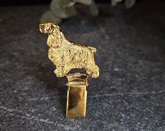 English COCKER NUMBER HOLDER Brooch – Unique Dog Show Ring Clip For English Cocker Fans – Gift For Dog Lovers – Gift Wrapping Available