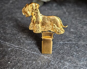 CESKY Terrier Dog Show NUMBER HOLDER – Elegant Dog Show Clip In Silver And Gold Colors – Gift For Dog Lovers And Dog Show Exhibitors