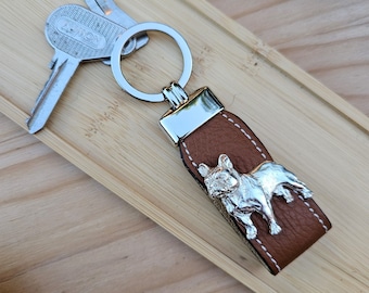 FRENCH BULLDOG KEYCHAIN – Silver Plated Dog Breed Keyring - Perfect Gift For Dog Lovers – Pet Memorial Keepsake – Gift Wrapping Available