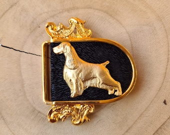 Springer Spaniel Dog Motif on Buckle, Belt buckle, Springer Spaniel art deco, Black Friday